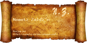 Nemetz Zalán névjegykártya